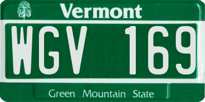 VT license plate WGV169