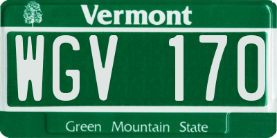 VT license plate WGV170