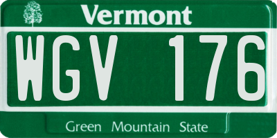 VT license plate WGV176
