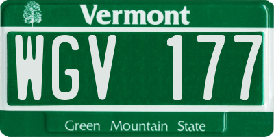 VT license plate WGV177