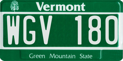 VT license plate WGV180