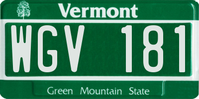 VT license plate WGV181