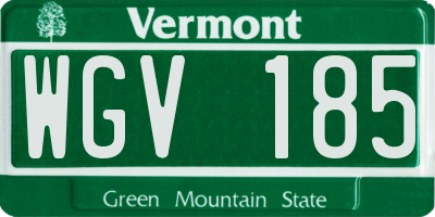 VT license plate WGV185