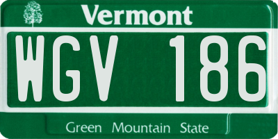 VT license plate WGV186