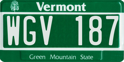 VT license plate WGV187