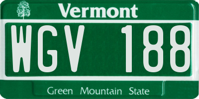 VT license plate WGV188