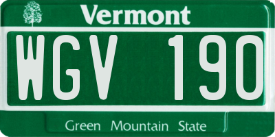 VT license plate WGV190