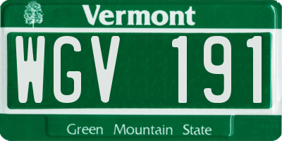 VT license plate WGV191