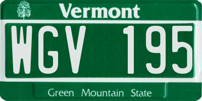 VT license plate WGV195