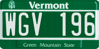 VT license plate WGV196
