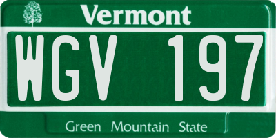 VT license plate WGV197