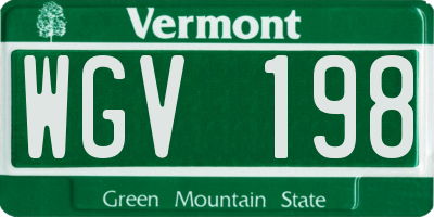 VT license plate WGV198