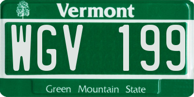 VT license plate WGV199