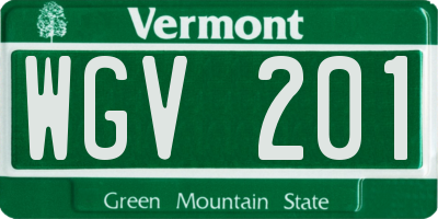 VT license plate WGV201