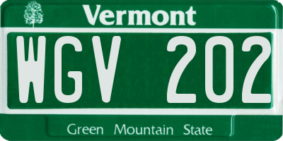 VT license plate WGV202