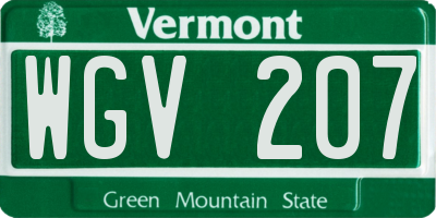 VT license plate WGV207