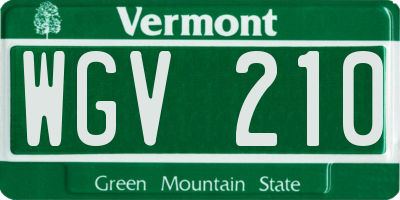 VT license plate WGV210