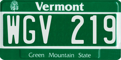 VT license plate WGV219
