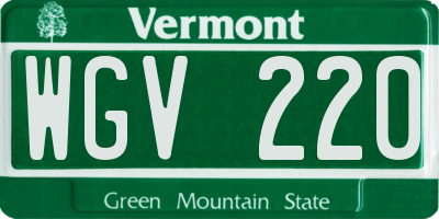 VT license plate WGV220