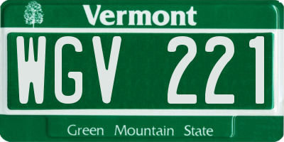 VT license plate WGV221