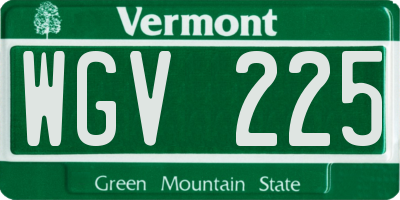 VT license plate WGV225