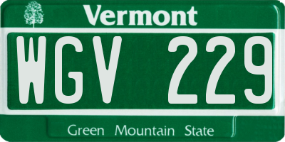 VT license plate WGV229