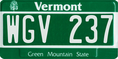 VT license plate WGV237
