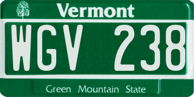 VT license plate WGV238