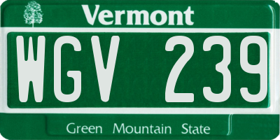 VT license plate WGV239