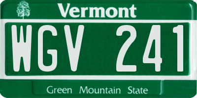 VT license plate WGV241