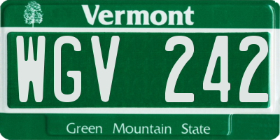 VT license plate WGV242