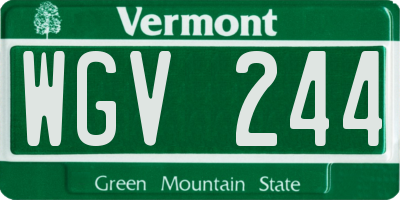 VT license plate WGV244