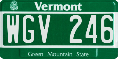 VT license plate WGV246