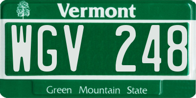 VT license plate WGV248