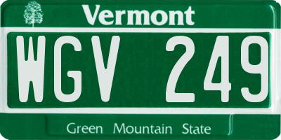 VT license plate WGV249