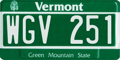 VT license plate WGV251