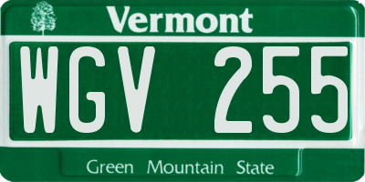 VT license plate WGV255