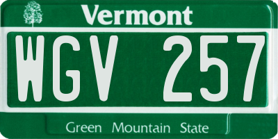 VT license plate WGV257