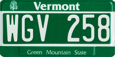 VT license plate WGV258