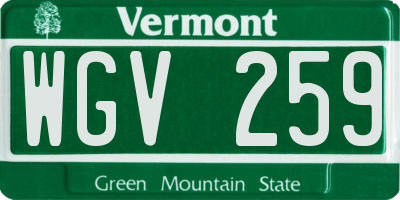 VT license plate WGV259