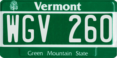 VT license plate WGV260
