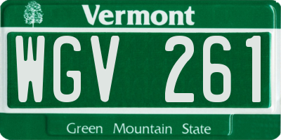VT license plate WGV261
