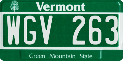 VT license plate WGV263