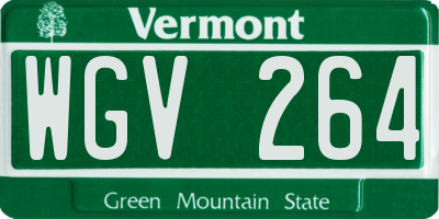 VT license plate WGV264