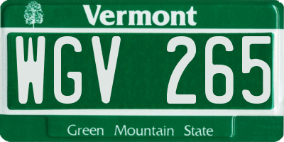 VT license plate WGV265