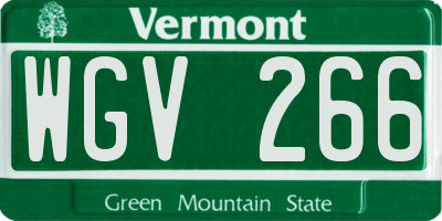 VT license plate WGV266