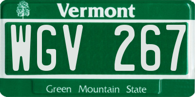VT license plate WGV267
