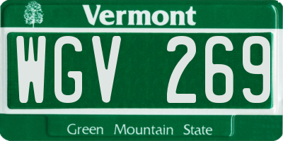 VT license plate WGV269