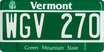 VT license plate WGV270