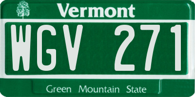 VT license plate WGV271